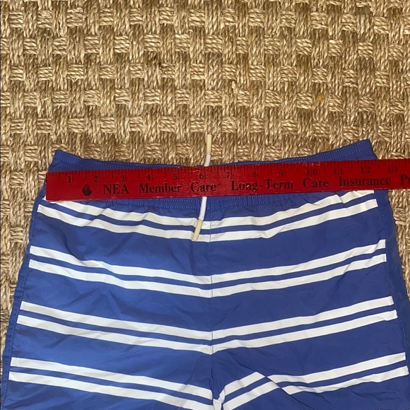 Lacoste Boys Blue and White Swim Trunks sz 8 - Picture 3 of 10